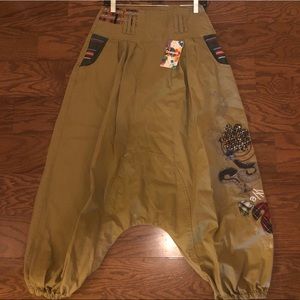 Drop crotch cargo pants